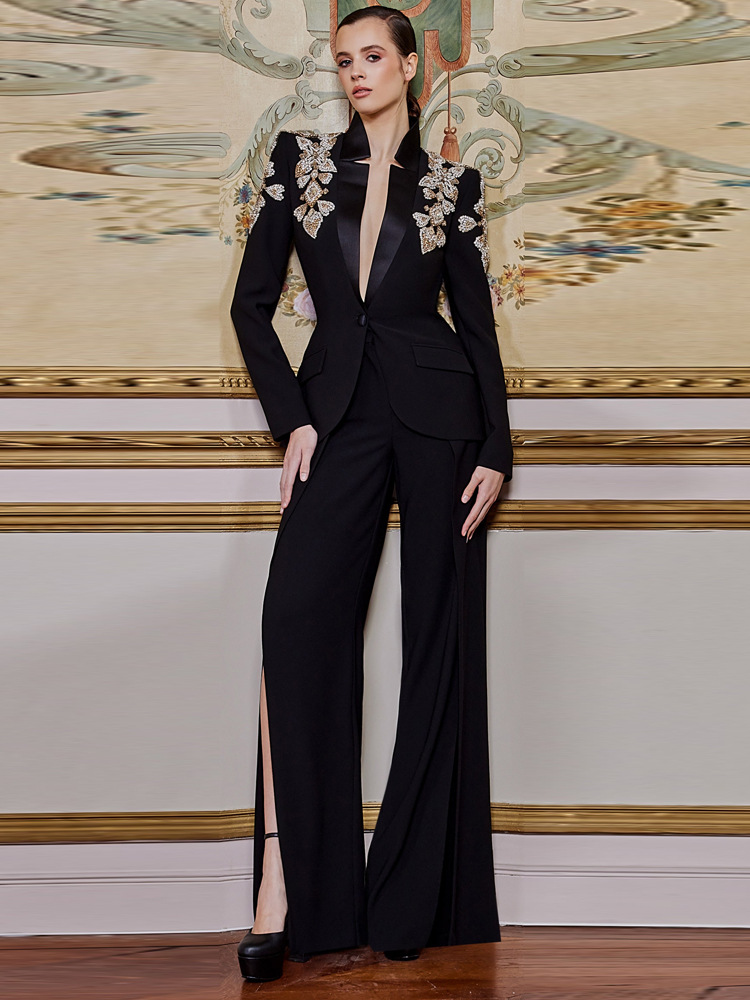 Wide Leg Palazzo Pants - HIGH STREET Newest 2026 Designer Suit