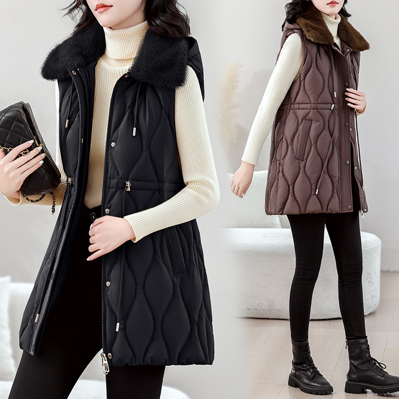 Puffer Vest Fashion Women - Women Mid Long Puffer Vest Autumn