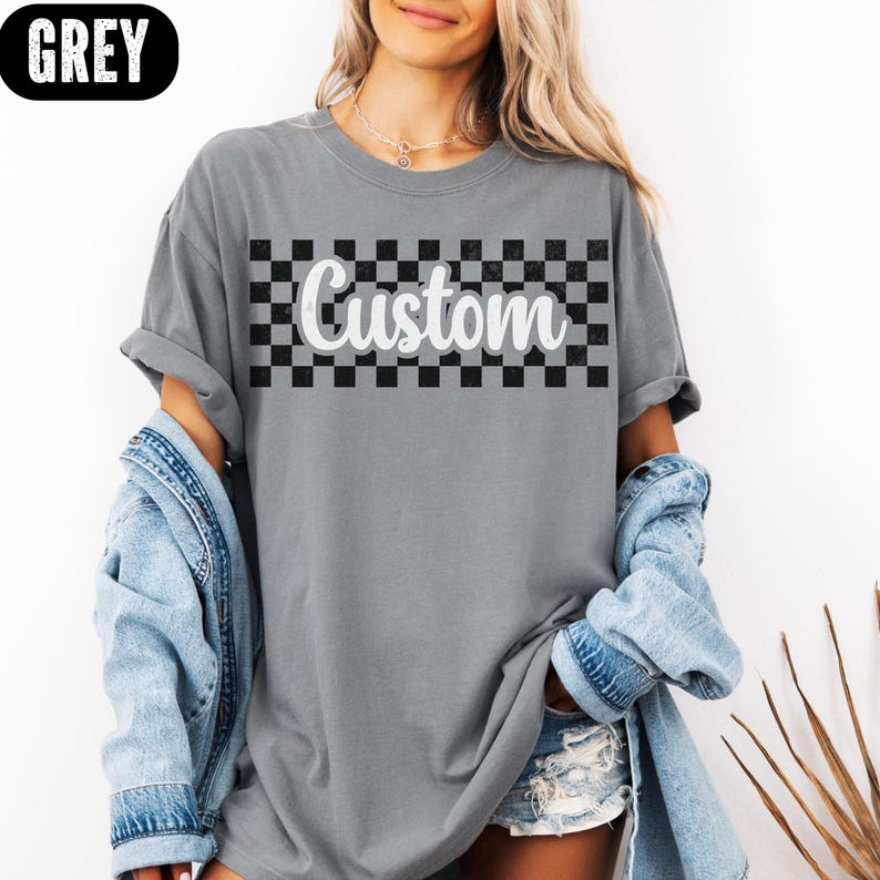 Women Fashion Names - Vintage Distressed T Shirt Custom Plaid