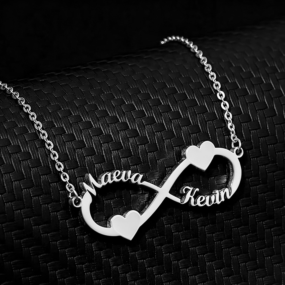 Women Fashion Names - Custom Name Necklace Infinity Heart Pendant