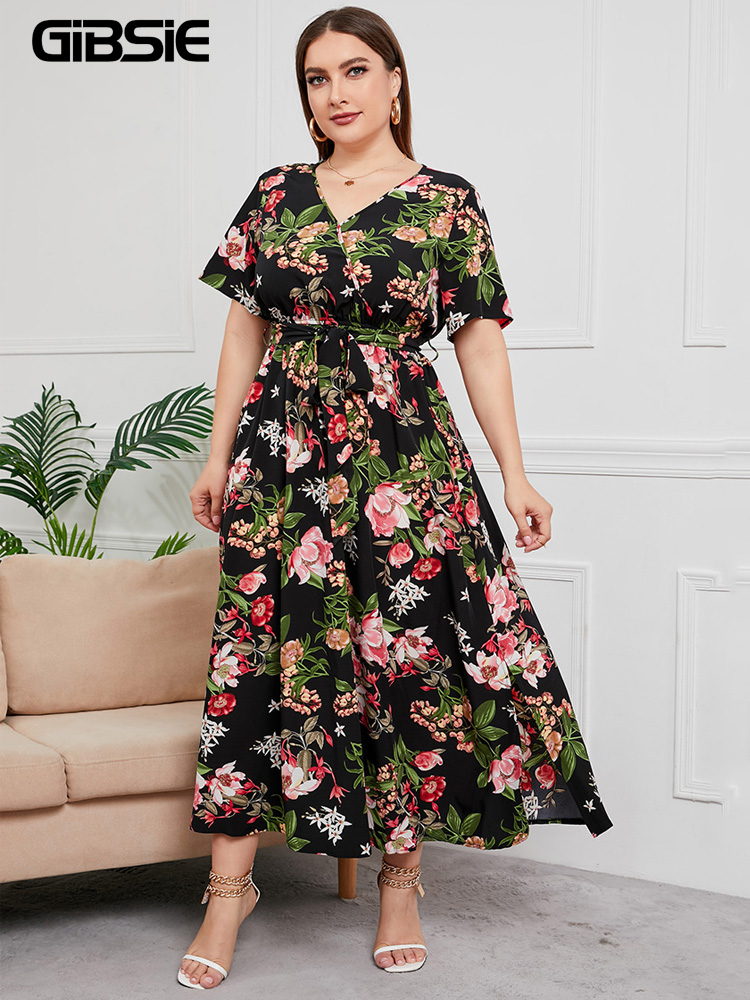 Maxi Dress Boho - GIBSIE Plus Kích Thước Cổ V
