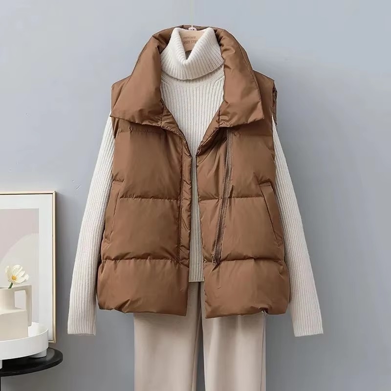 Puffer Vest Fashion Women - 2025 New Winter Warm Cropped Vest