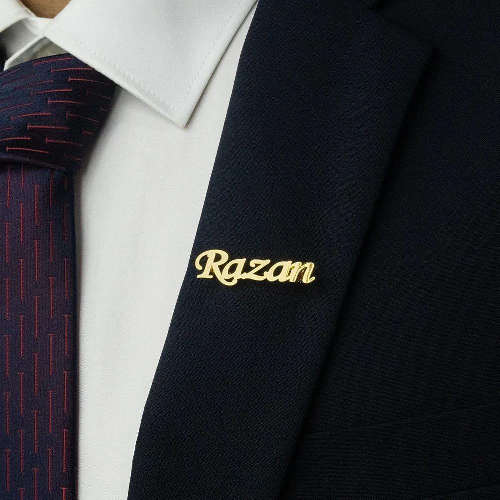 Women Fashion Dress Names - Personalized Name Brooch Monogram Dress Brooch