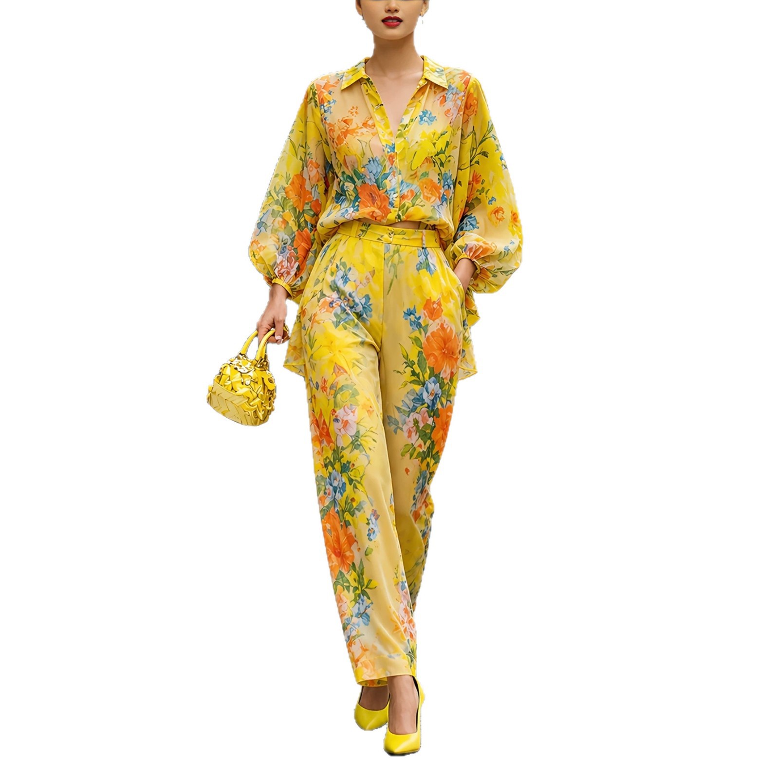 Floral Print Two-Piece Set for - đánh giá và giá Wide Leg Palazzo Pants