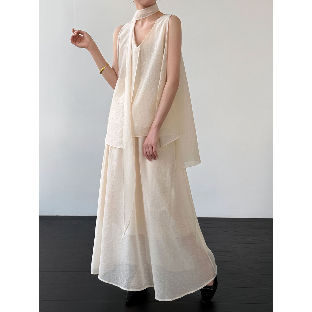 2026 Women Lace-Up V-Neck Slee - đánh giá và giá Wide Leg Palazzo Pants