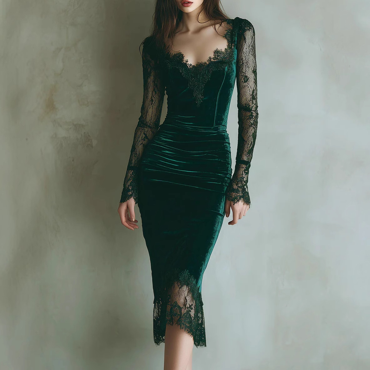 Elegant Lace Embroidery Velvet - đánh giá và giá Women'S Fashion Quarter Zip