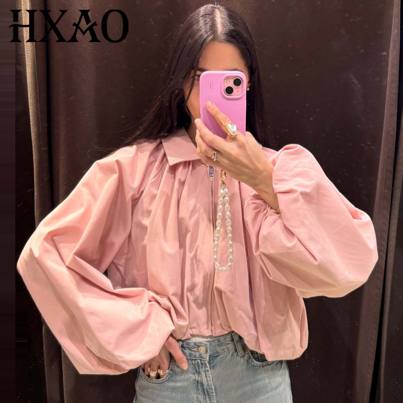 HXAO Women's Loose Pink Croppe - đánh giá và giá Women'S Fashion Quarter Zip
