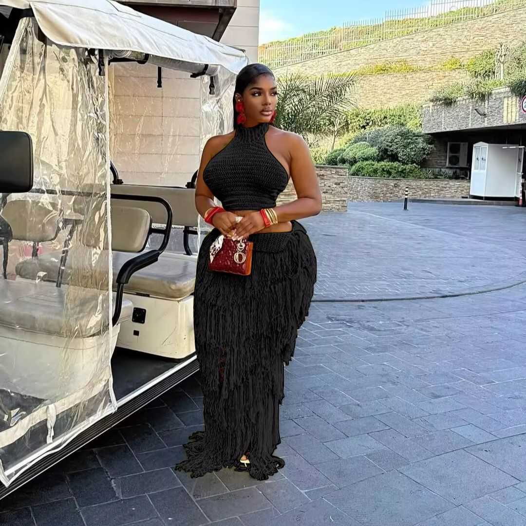 Crochet Knit Maxi Dress 2 Piec - đánh giá và giá Maxi Dress Boho