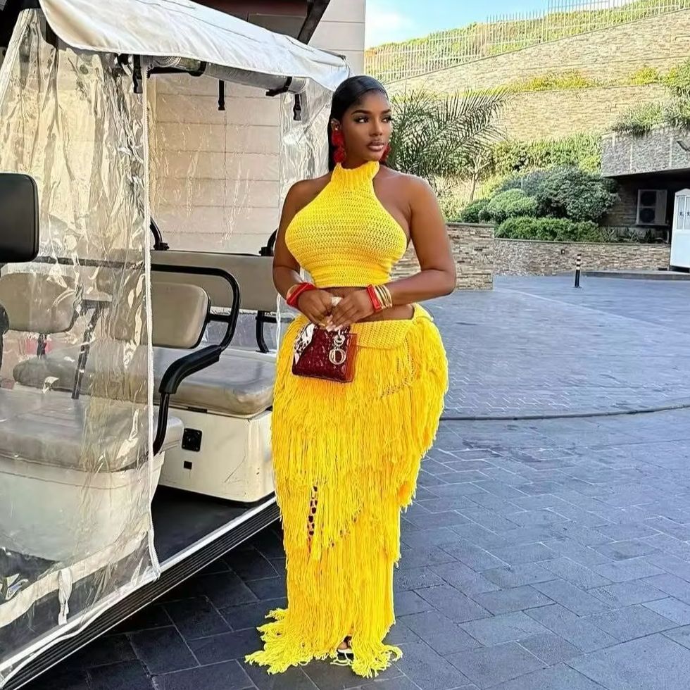 Crochet Knit Maxi Dress 2 Piec - đánh giá và giá Maxi Dress Boho