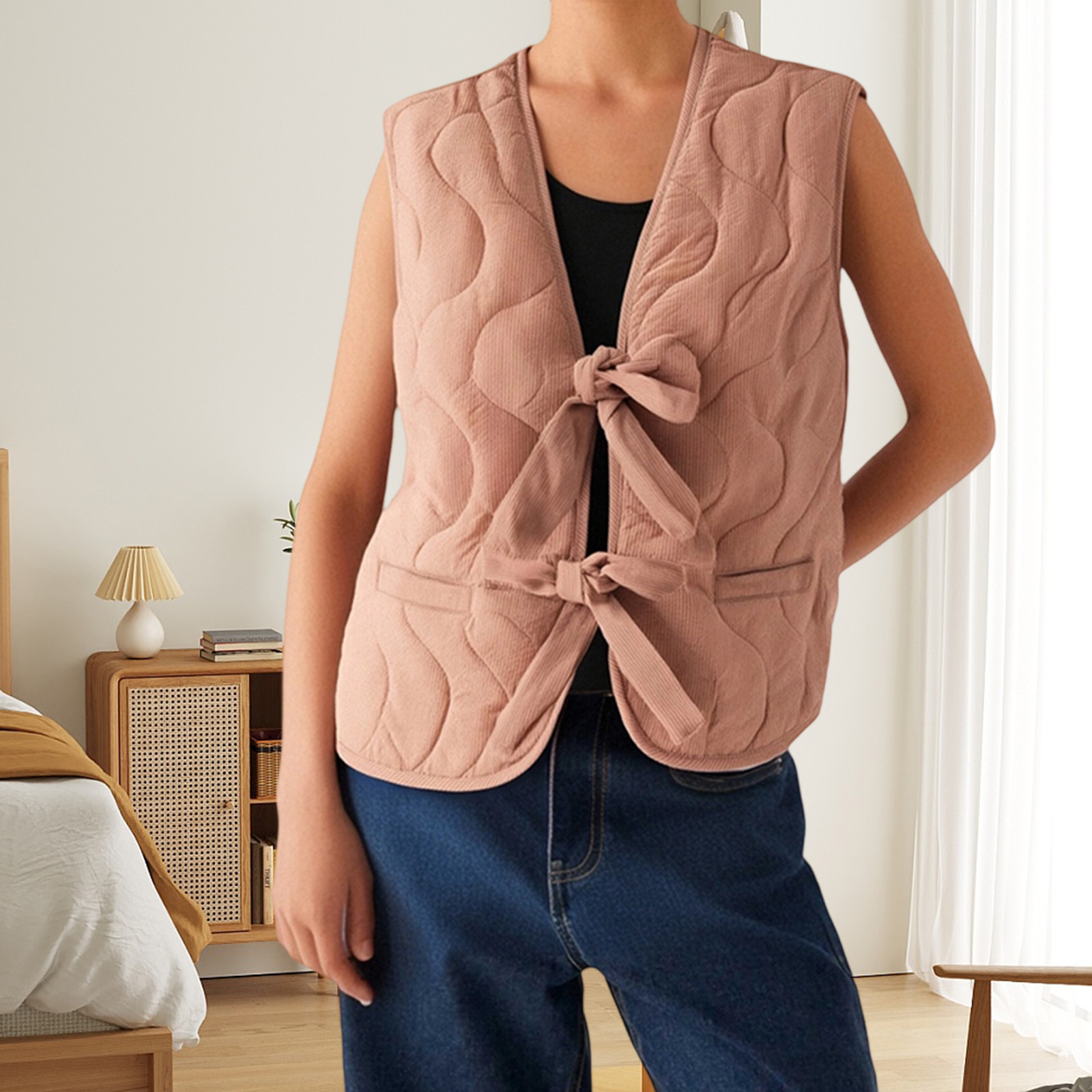 Women's Puffer Lace Up Soild C - đánh giá và giá Puffer Vest Fashion Women