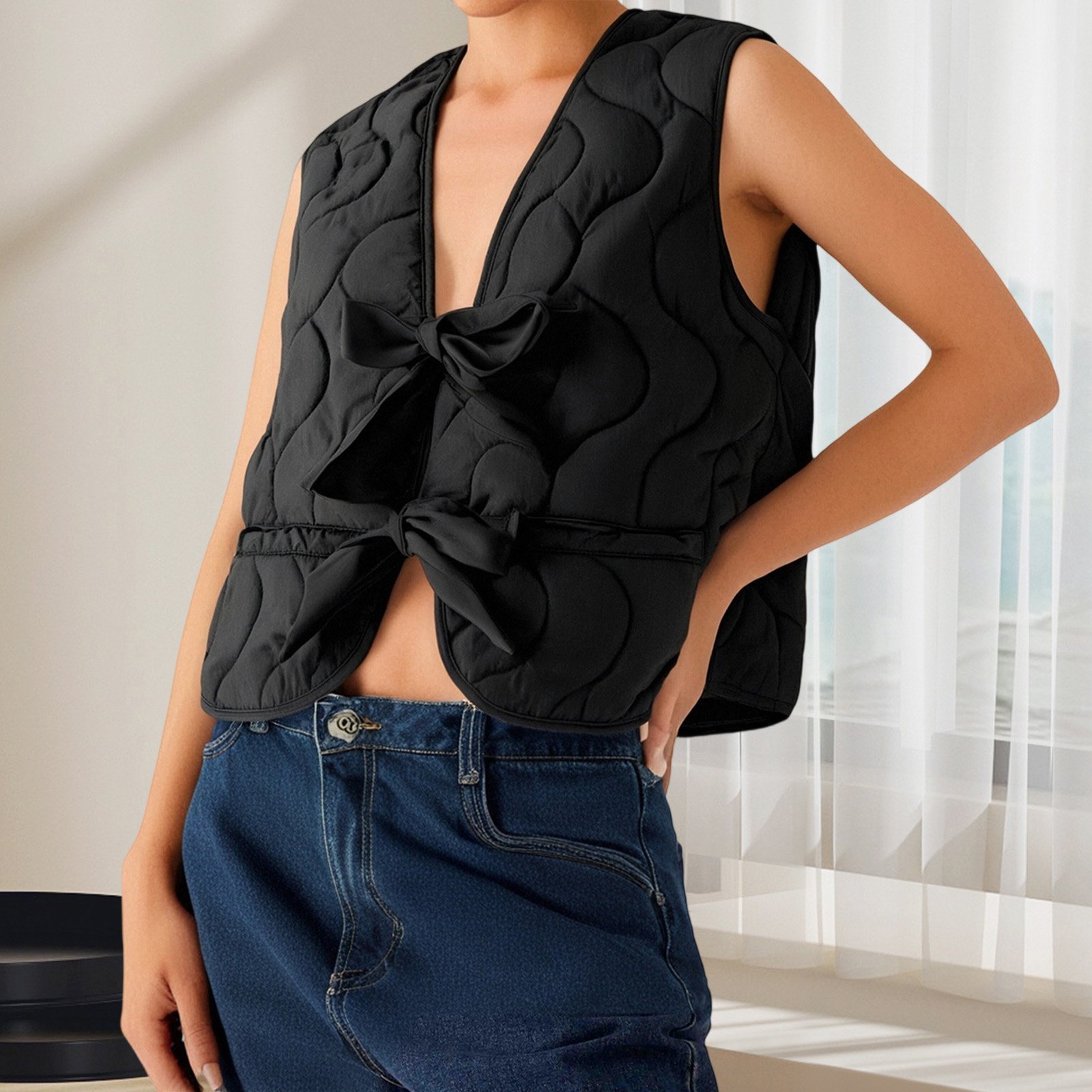Women's Puffer Lace Up Soild C - đánh giá và giá Puffer Vest Fashion Women
