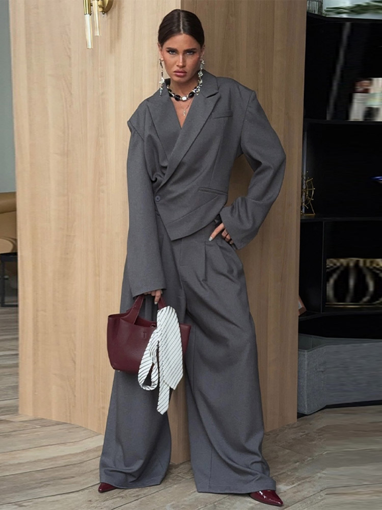 Solid Women Officewear Lapel P - đánh giá và giá Wide Leg Palazzo Pants