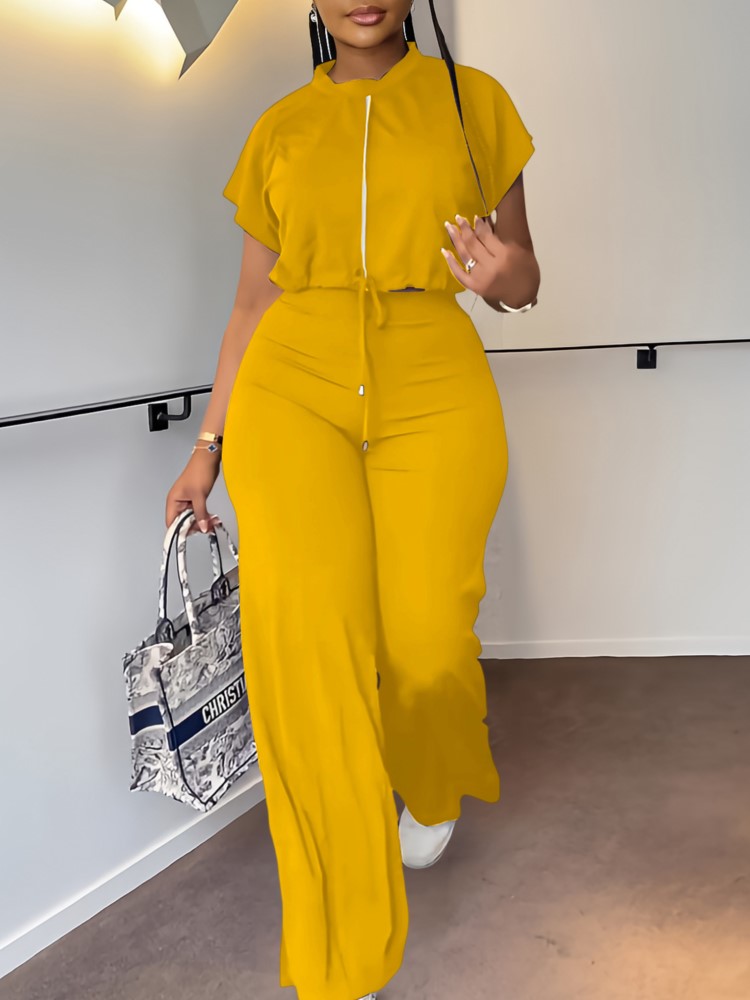 Women Casual Round Neck Drawst - đánh giá và giá Wide Leg Palazzo Pants