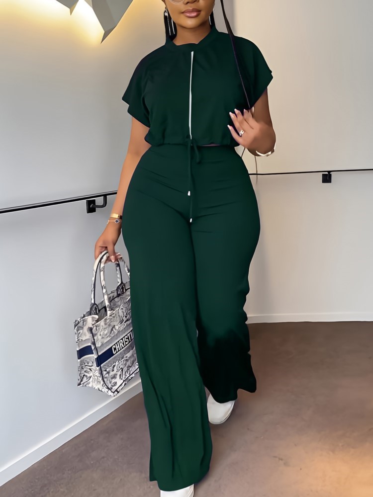 Women Casual Round Neck Drawst - đánh giá và giá Wide Leg Palazzo Pants