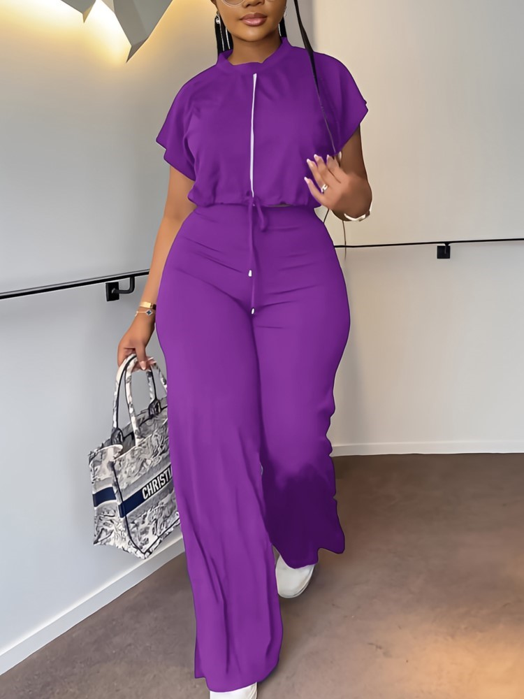 Women Casual Round Neck Drawst - đánh giá và giá Wide Leg Palazzo Pants