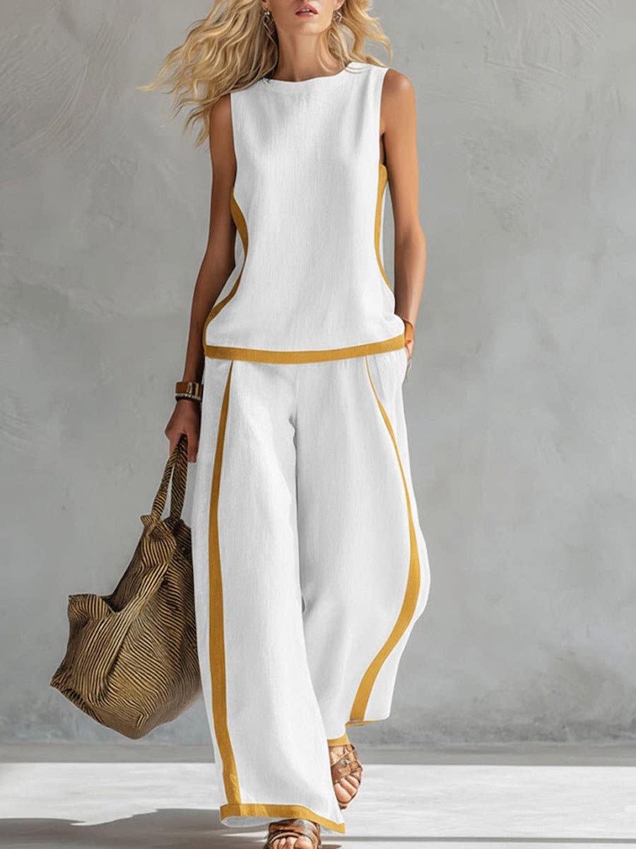 Simple Stripe Print Women's Su - đánh giá và giá Wide Leg Palazzo Pants