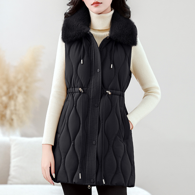 Women Mid Long Puffer Vest Aut - đánh giá và giá Puffer Vest Fashion Women