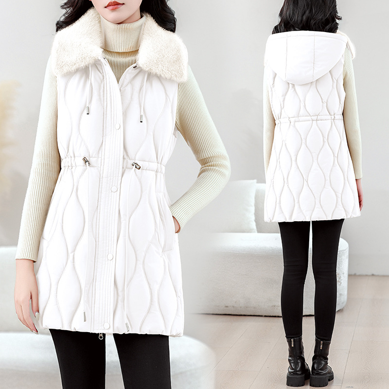 Women Mid Long Puffer Vest Aut - đánh giá và giá Puffer Vest Fashion Women