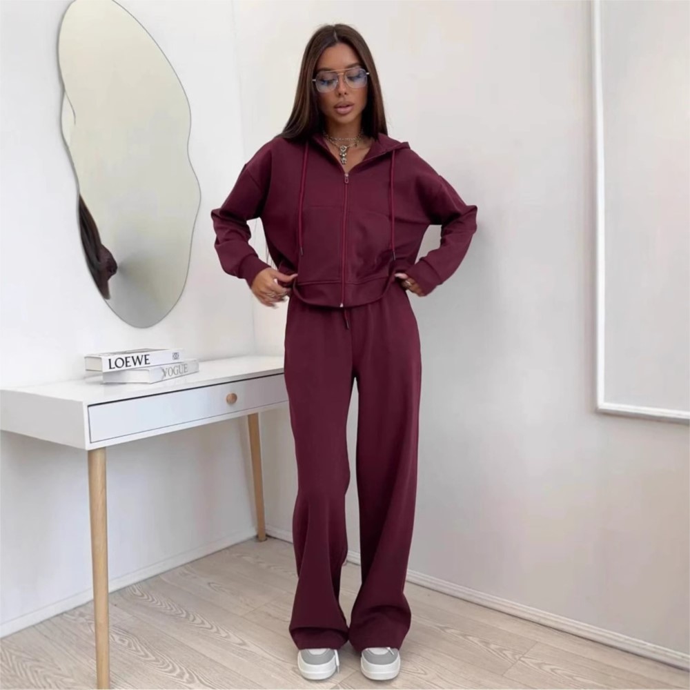 Women's Sports Suit Hooded Swe - đánh giá và giá Wide Leg Palazzo Pants