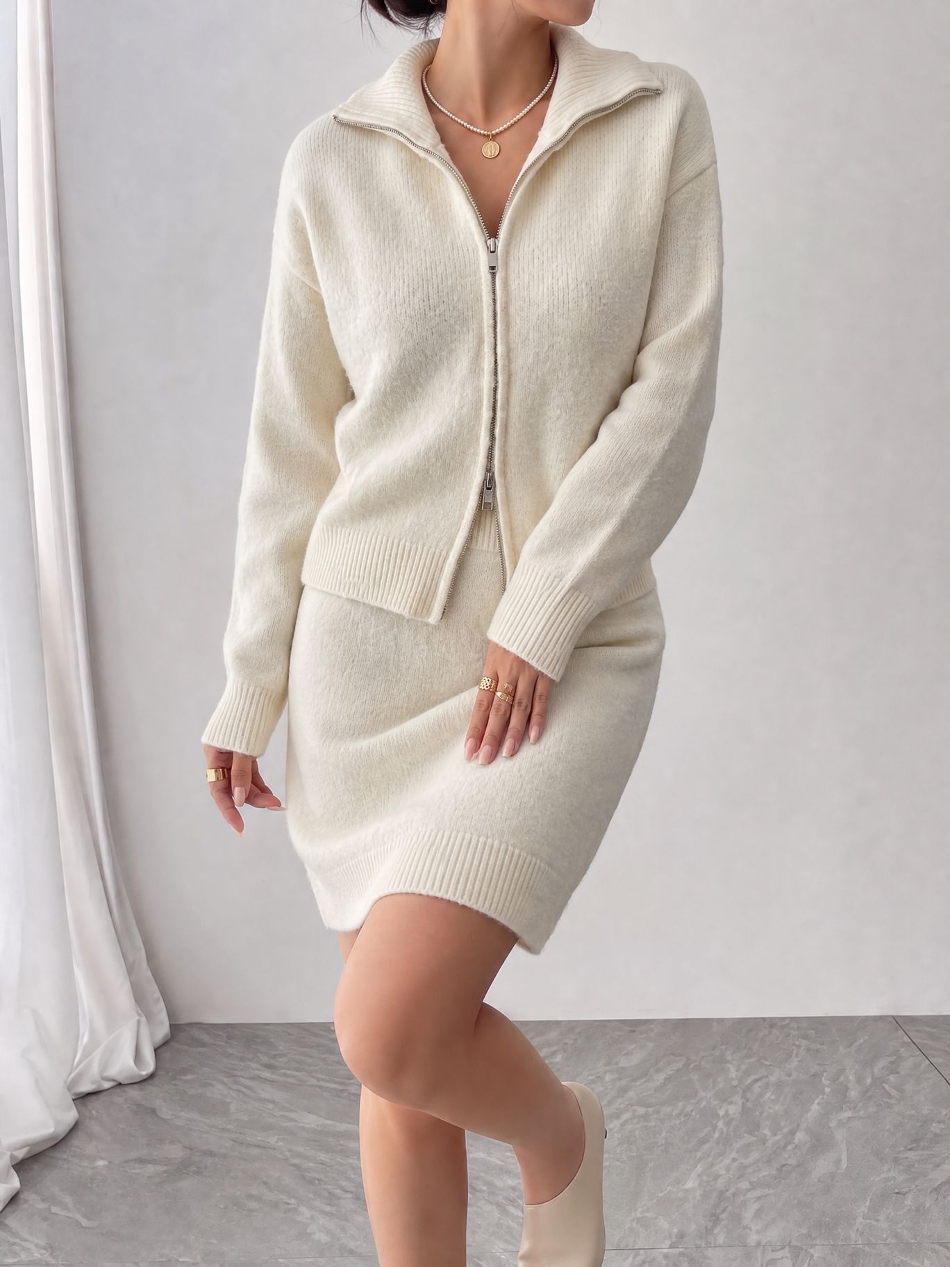 Early Autumn Elegant Knit Zip  - đánh giá và giá Women'S Fashion Quarter Zip