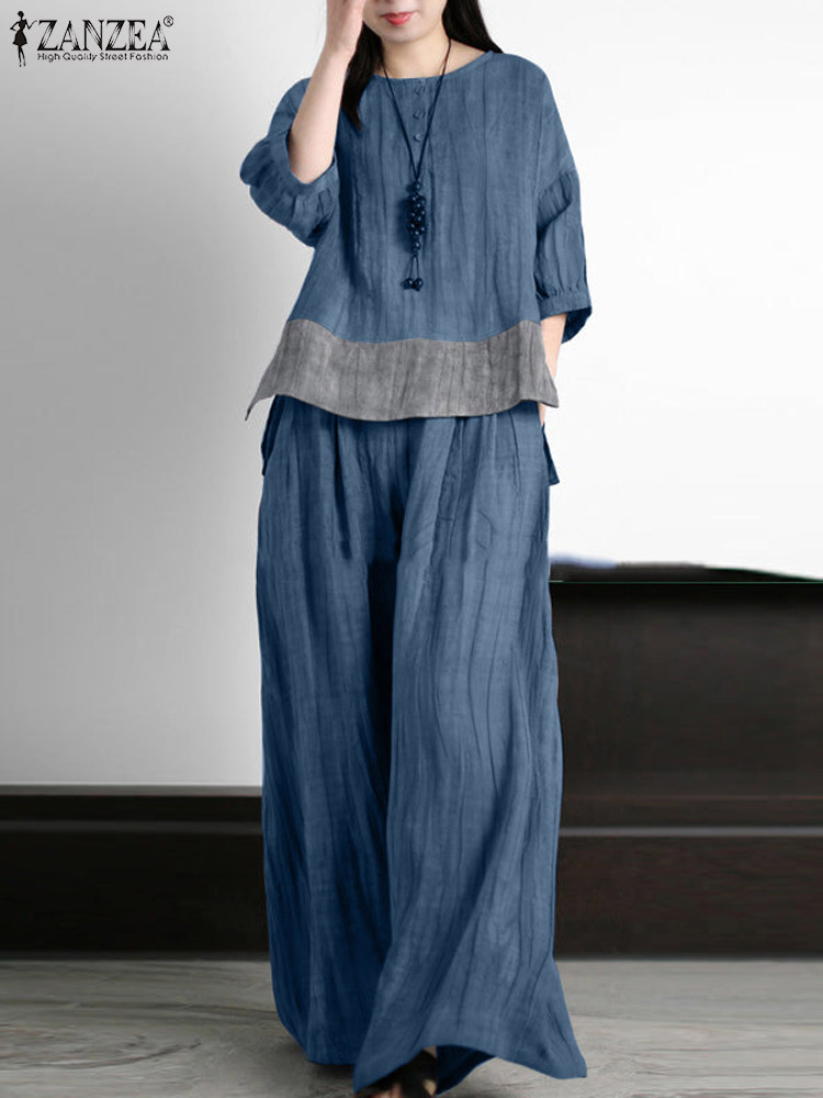 ZANZEA Summer Vintage Matching - đánh giá và giá Wide Leg Palazzo Pants