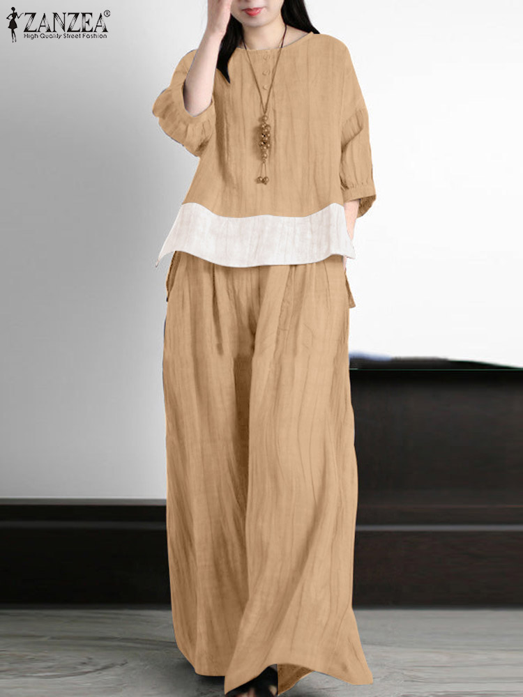 ZANZEA Summer Vintage Matching - đánh giá và giá Wide Leg Palazzo Pants