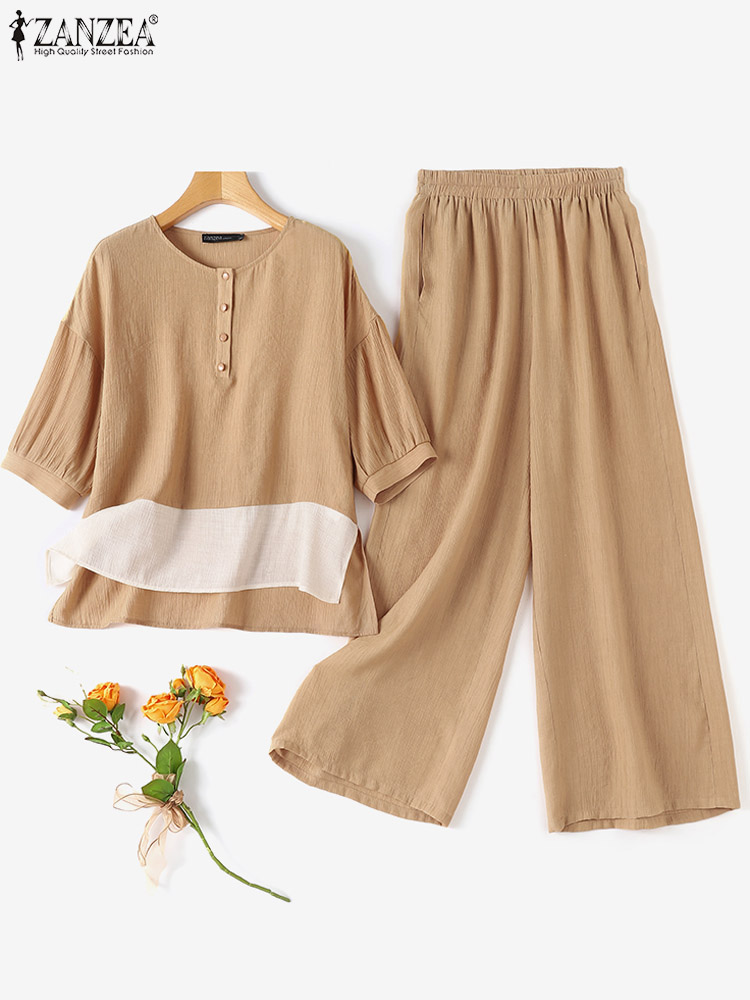ZANZEA Summer Vintage Matching - đánh giá và giá Wide Leg Palazzo Pants