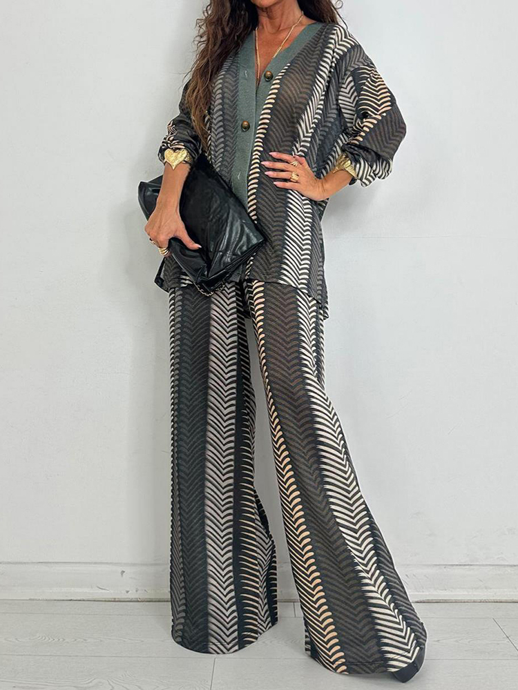 New Chic V Neck Long Sleeve Pr - đánh giá và giá Wide Leg Palazzo Pants