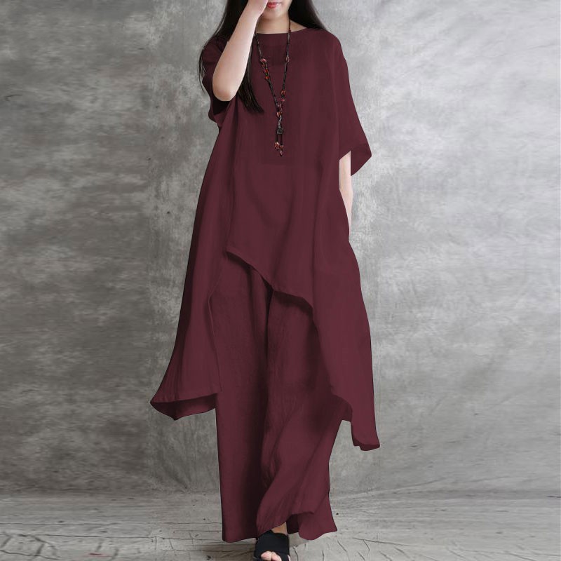 Women's Cotton Linen 2-piece S - đánh giá và giá Wide Leg Palazzo Pants