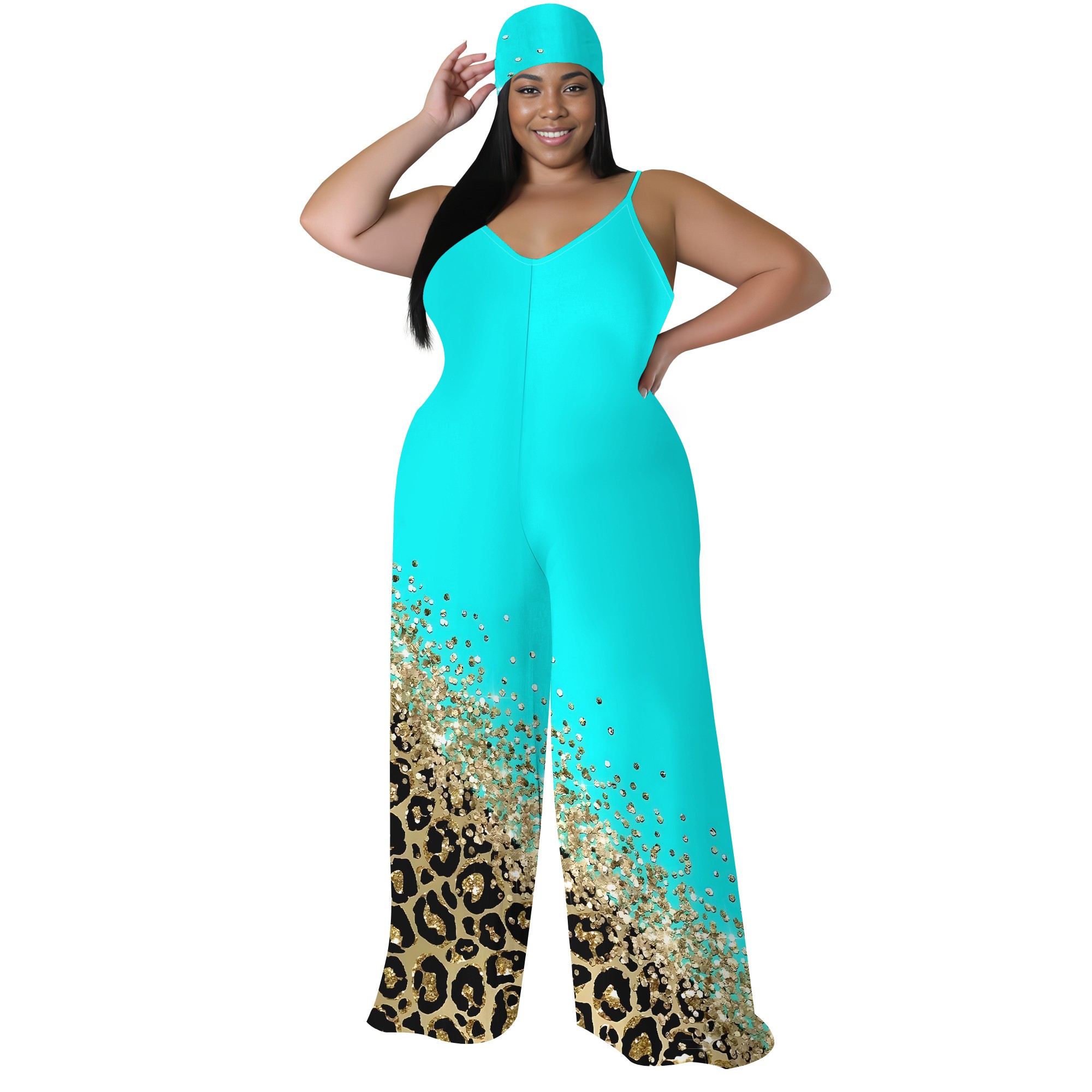 Plus Size Printed Jumpsuit - S - đánh giá và giá Wide Leg Palazzo Pants