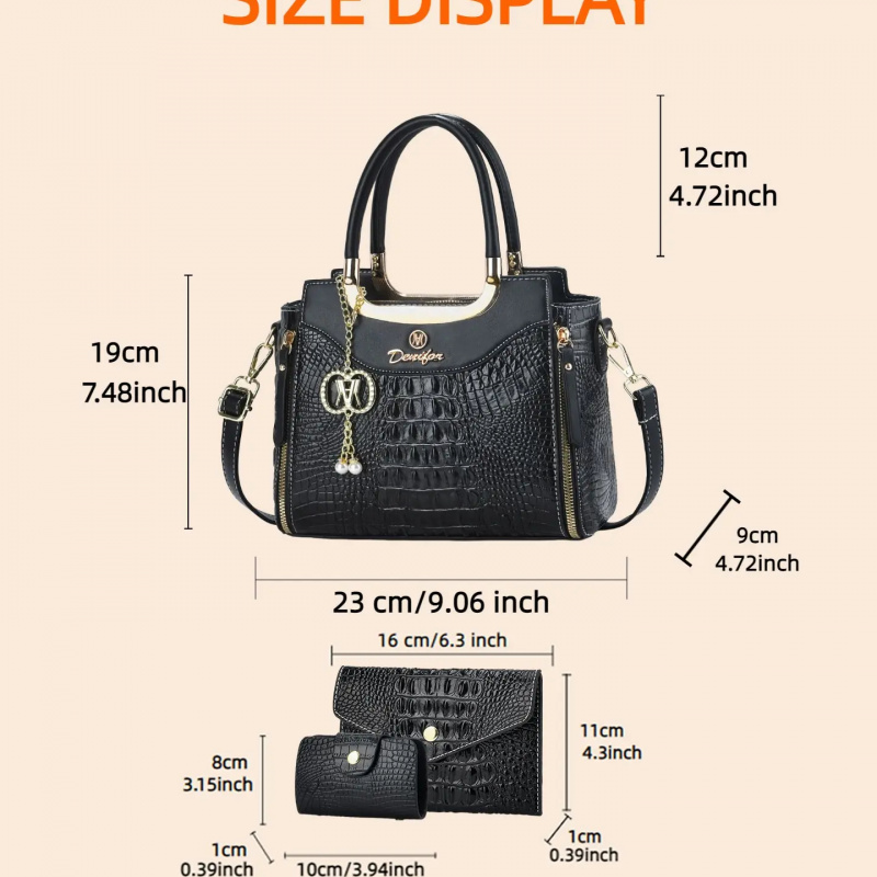 Women's Crocodile Texture Hand - đánh giá và giá Crossbody Bag Women