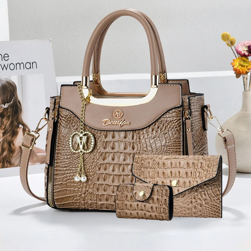 Women's Crocodile Texture Hand - đánh giá và giá Crossbody Bag Women