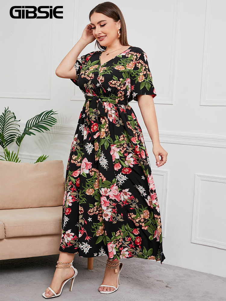 GIBSIE Plus Kích Thước Cổ V Họ - đánh giá và giá Maxi Dress Boho