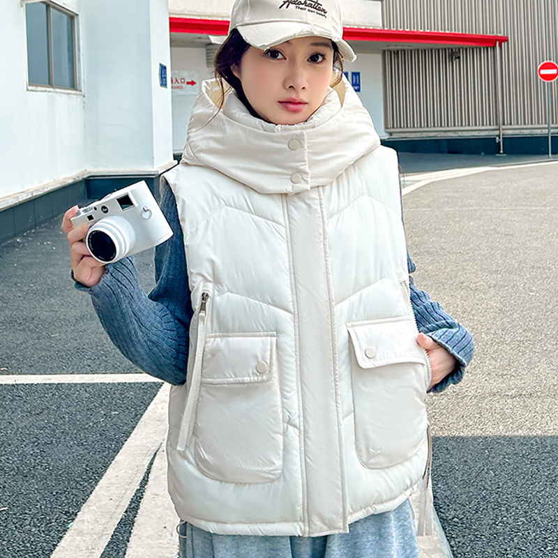2025 Big Pocket Loose Hooded V - đánh giá và giá Puffer Vest Fashion Women