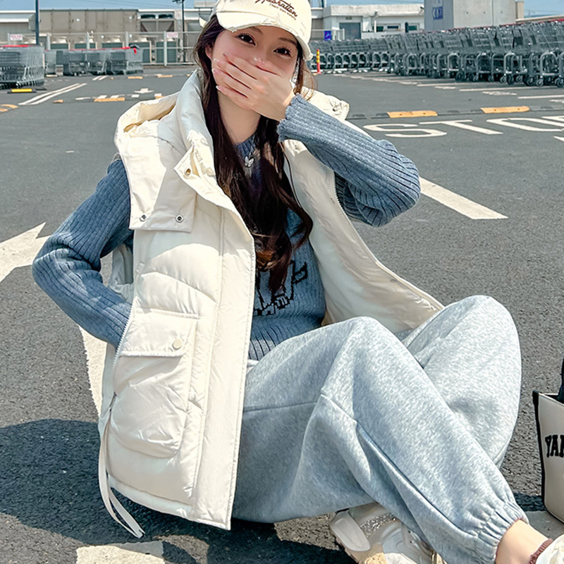 2025 Big Pocket Loose Hooded V - đánh giá và giá Puffer Vest Fashion Women