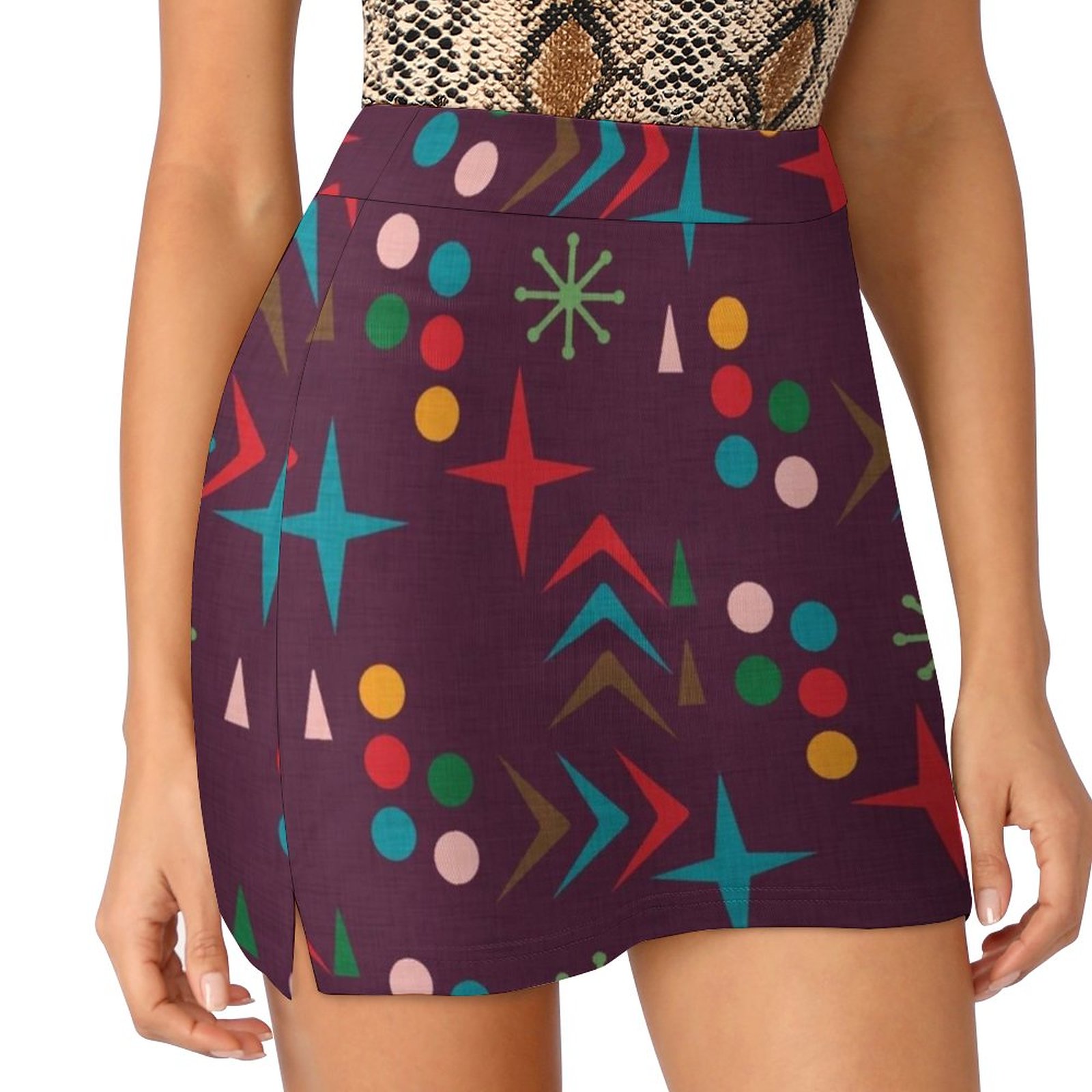 Atomic Pattern Purple Mid Cent - đánh giá và giá Women'S Fashion Of The 60S