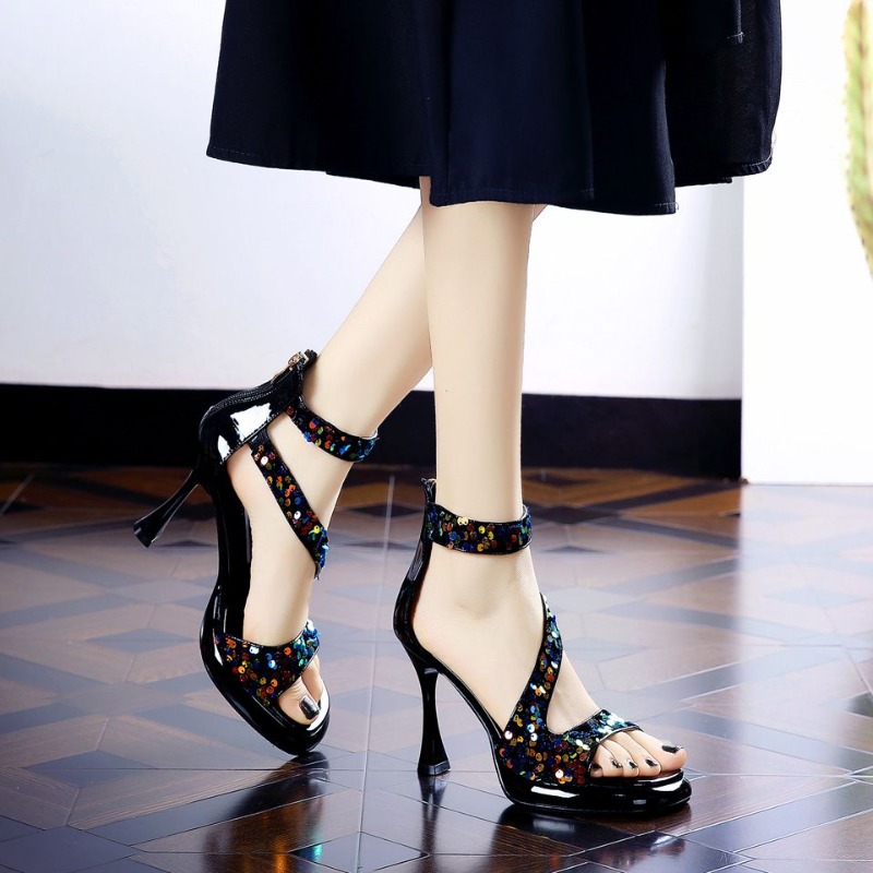 Elegant Sequins Peep-Toe Eleva - đánh giá và giá Women Fashion Korean